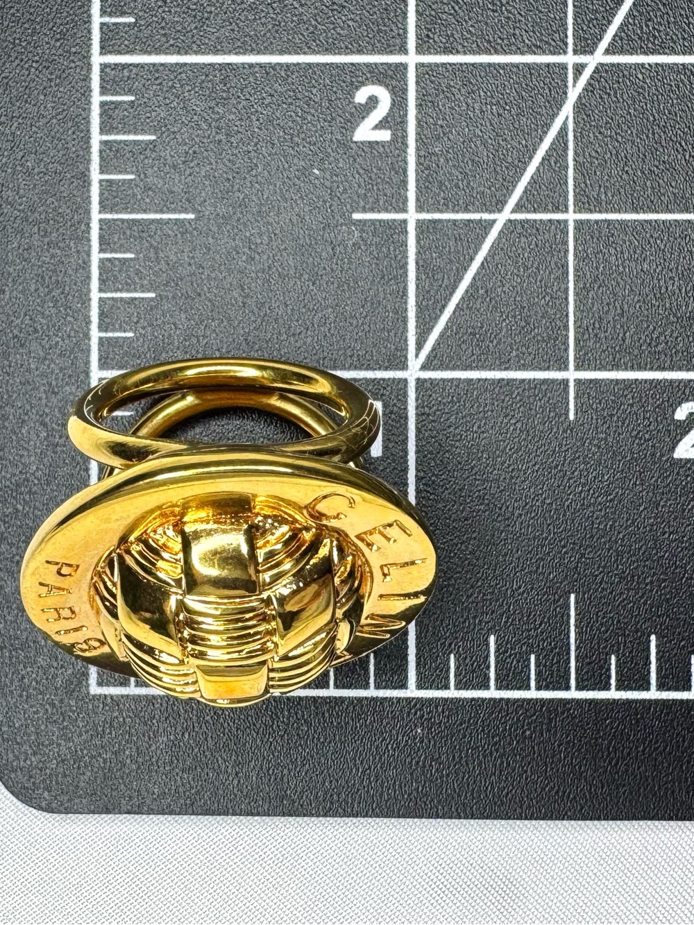 Celine Gold-Tone Woven Motif Scarf Ring w/COA! - Picture 7 of 8